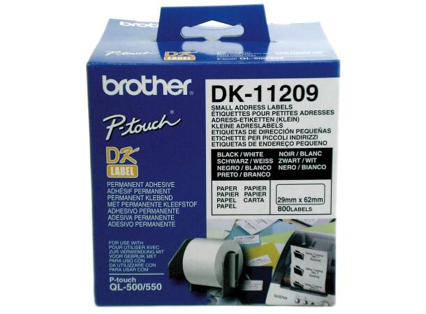Etikett Brother liten adr. 29x62mm (800) QL500/550 (DK11209) 
